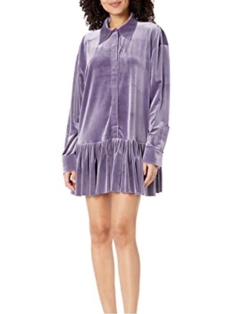 Norma Kamali Lavender Velvet oversized BF Dress